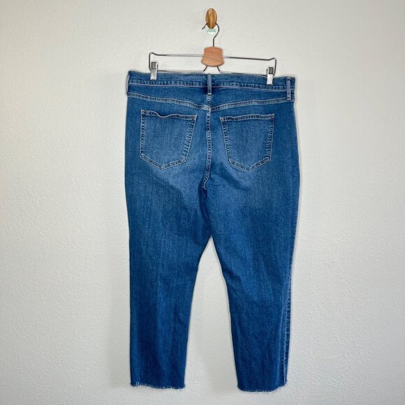 Gap Vintage Slim Mid Rise Medium Indigo Blue Denim Wash Jeans 34/18R - Picture 2 of 14